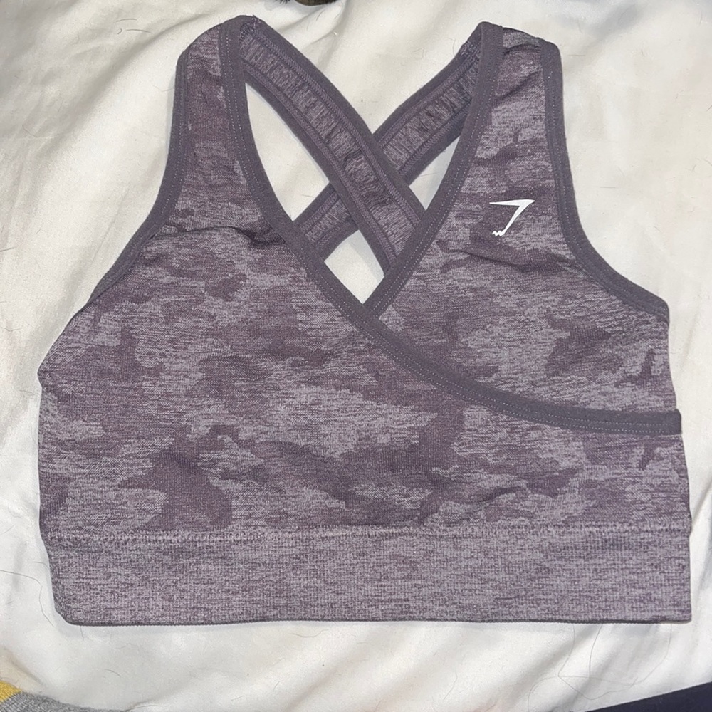 Gymshark Camo Seamless Sports Bra Purple Size Small